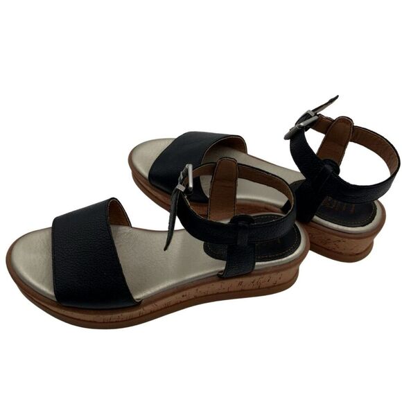 Lucca Lane Kameron Sandals Open Toe Ankle Strap Black Leather Women's Size US 7M - Picture 4 of 11